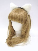 【新品】 ねこみみカチューシャ (ホワイト×ブラック) -ha-klt-ha-k-131207-NE.L.AC.660.T_b195