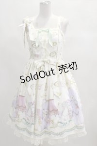 Angelic Pretty  / Charlotte's Bear胸フリルジャンパースカートセット H-23-02-17-085h-1-OP-AP-L-NS-ZH.S