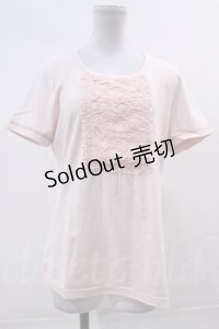 PINK HOUSE  / フロント刺繍フリルTシャツ I-23-7-9-67-LO-TO-HD-ZT267