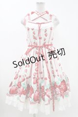 Angelic Pretty  / 摘みたていちごシャーリングジャンパースカート H-23-08-23-1019h-1-OP-AP-L-NS-ZH-R