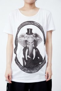 【新品】エレファントTシャツ(白)(Tshirtwhite) TS_082_D012