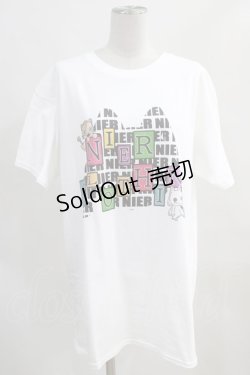 画像1: NieR Clothing / プリント半袖CUTSEW XL 白 H-24-01-13-024-PU-TO-KB-ZT399