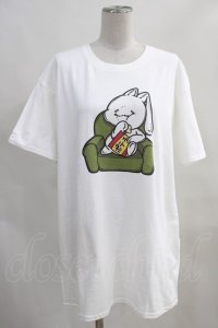 NieR Clothing / プリント半袖CUTSEW XL 白 H-24-01-13-026-PU-TO-KB-ZT398