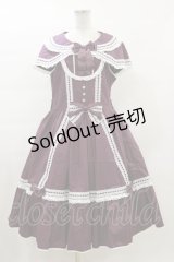 metamorphose / 【プラスサイズ】はしごレースリボンケープ付きジャンパースカート (無地) プラスサイズ 紫×白(Purple/White) H-24-02-04-1088-ME-OP-NS-OS