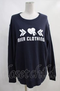 NieR Clothing / プリントLONG CUTSEW  ネイビー H-24-02-06-1010-PU-TO-KB-ZT023