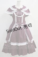 metamorphose / 【プラスサイズ】はしごレースリボンケープ付きジャンパースカート (無地) プラスサイズ 紫×白(Purple/White) H-24-03-17-1003-ME-OP-NS-ZH