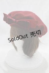 Maria pipi / Velvet Ribbon Beret  ボルドー H-24-04-04-079-EL-AC-NS-ZH