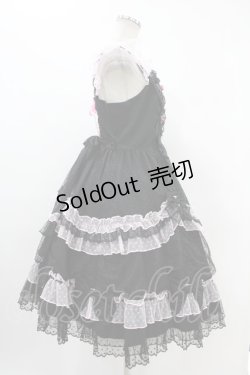 画像3: Angelic Pretty / トッピングハートジャンパースカート Free ブラック/ピンク H-24-05-11-1028-AP-OP-NS-ZH