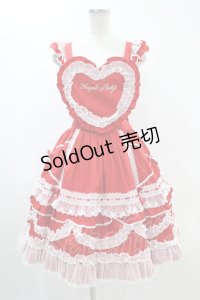 Angelic Pretty / Heart胸あて付スカート(無地) Free レッド H-24-05-19-1017-AP-OP-NS-ZH