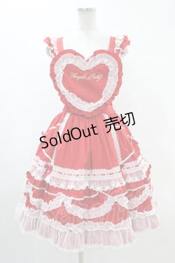 画像1: Angelic Pretty / Heart胸あて付スカート(無地) Free レッド H-24-05-19-1017-AP-OP-NS-ZH