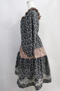 画像2: axes femme NOSTALGIE / 小花切替裾刺繍ワンピース M ブラック H-24-05-20-1039-AX-OP-NS-ZH