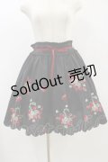 Ank Rouge / ストロベリー刺繍スカート M ブラック H-24-05-29-071-CA-SK-NS-ZH