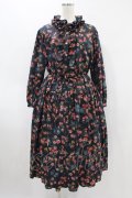 Jane Marple Dans Le Saｌon / Flowers of Jouy layered dress  ネイビー H-24-06-03-028-JM-OP-KB-ZH