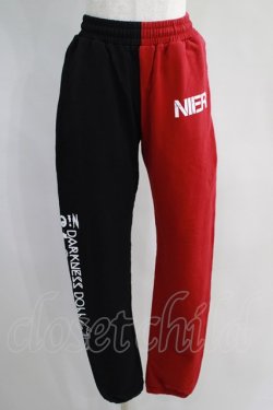 画像1: NieR Clothing / TWO-TONE SWEAT PANTS  黒×赤 H-24-06-03-1016-PU-PA-KB-ZH