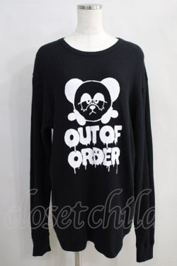 画像1: Candy Stripper / OUT OF ORDER WAFFLE L/S TEE 2 黒 H-24-06-04-1041-PU-TS-KB-ZT059