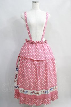 画像1: Jane Marple / Polka dots parade suspenders skirt  ピンク H-24-06-04-1005-JM-SK-KB-ZT99