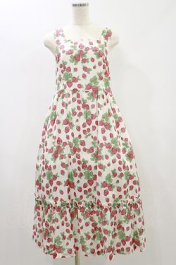 画像1: Jane Marple / Strawberry gardenのストラップドレス Free 白 H-24-06-07-092-JM-OP-KB-ZH