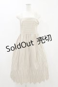 Jane Marple / Marine Stripe scallop EMB dress  ベージュ H-24-06-07-093-JM-OP-KB-ZT285