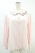 Jane Marple / Flower embroidery collar blouse  ピンク H-24-06-08-1011-JM-BL-KB-ZH