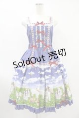 metamorphose / Dreamy Little Farm はしごレースフリルジャンパースカート サイズ1（通常サイズ） ブルー H-24-06-09-1041-ME-OP-NS-ZH