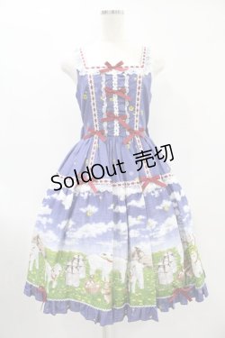 画像1: metamorphose / Dreamy Little Farm はしごレースフリルジャンパースカート サイズ1（通常サイズ） ブルー H-24-06-09-1041-ME-OP-NS-ZH