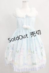 Angelic Pretty / マシュマロバニー襟付ジャンパースカート Free サックス H-24-06-10-015-AP-OP-NS-ZH