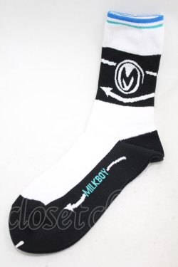 画像1: MILKBOY / Arrow socks  白×黒 H-24-06-11-1005-MB-ZA-KB-ZH