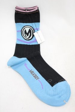 画像2: MILKBOY / Arrow socks  黒×青 H-24-06-11-1008-MB-ZA-KB-ZH