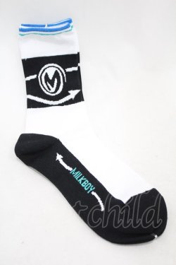 画像2: MILKBOY / Arrow socks  白×黒 H-24-06-11-1005-MB-ZA-KB-ZH