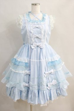 画像1: Angelic Pretty / Candyストライプリボンワンピース Free サックス H-24-06-14-008-AP-OP-NS-ZH