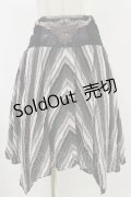 OZZ ANGELO / 異素材切替スカート  黒×グレー H-24-06-18-068-OO-SK-KB-ZH