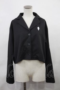 画像1: NieR Clothing / シルエット刺繍ジャケット  黒 H-24-06-20-020-PU-JA-KB-ZT060
