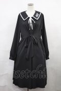NieR Clothing / ロゴ刺繍衿ワンピース  黒 H-24-06-20-003-PU-OP-KB-ZH