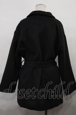 画像2: NieR Clothing / ロゴ刺繍コート  黒 H-24-06-20-033-PU-CO-KB-ZT-C057