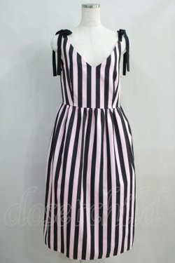 画像1: MILK / Lady Stripe Dress  ピンク×ブラック H-24-06-21-016-ML-OP-KB-ZH