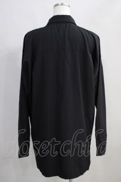 画像3: NieR Clothing / ネクタイ付シャツ  黒 H-24-06-21-026-PU-BL-KB-ZH