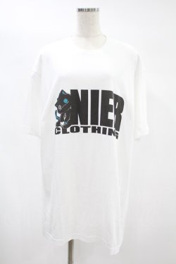 画像1: NieR Clothing / プリント半袖CUTSEW XL 白 H-24-06-25-055-PU-TO-KB-ZH