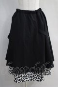 NieR Clothing / 裾柄ロングスカート  黒 H-24-07-01-026-PU-SK-KB-ZH