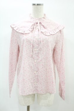 画像1: Jane Marple Dans Le Saｌon / D’anjo coast cape blouse  ピンク H-24-07-02-048-JM-BL-KB-ZH