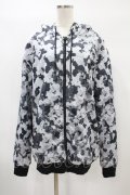 NieR Clothing / ふわもこ総柄ZIP PARKA  グレー H-24-07-02-058-PU-TO-KB-ZT275