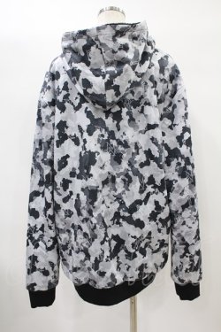 画像2: NieR Clothing / ふわもこ総柄ZIP PARKA  グレー H-24-07-02-058-PU-TO-KB-ZT275