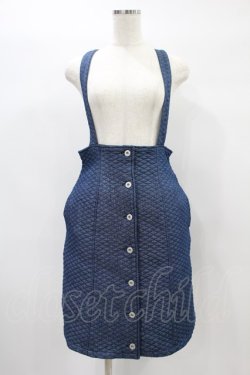 画像1: Candy Stripper / DENIM QUILT SKIRT M ブルー H-24-07-02-031-PU-SK-KB-ZH