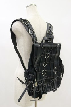 画像1: Restyle / ハーネス風ハートBACK PACK  ブラック H-24-07-05-022-GO-BG-KB-ZH