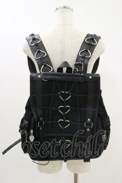 画像2: Restyle / ハーネス風ハートBACK PACK  ブラック H-24-07-05-022-GO-BG-KB-ZH