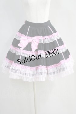 画像1: Angelic Pretty / リボンドールプリンセススカート(2009) Free ブラック/ピンク H-24-07-07-1037-AP-SK-NS-ZH