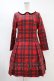 画像1: Jane Marple / tartan check lycee onepiece  レッド H-24-07-09-017-JM-OP-KB-ZT371 (1)