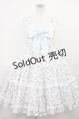 Angelic Pretty / いちごシフォンティアードジャンパースカート Free サックス H-24-07-10-004-AP-OP-NS-ZH