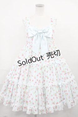 画像1: Angelic Pretty / いちごシフォンティアードジャンパースカート Free サックス H-24-07-10-004-AP-OP-NS-ZH