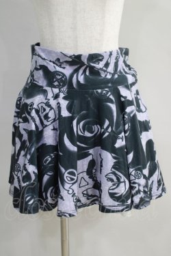 画像1: NieR Clothing / Mini Skirt  Monochrome ROSE柄グレー H-24-07-10-1039-PU-SK-KB-ZH