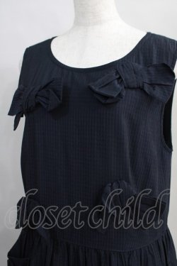 画像4: Jane Marple / Dobby cloth front ribbon dress M ネイビー H-24-07-10-1041-JM-OP-SK-ZH